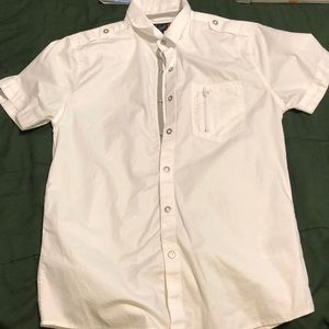 G by Guess button down white shirt